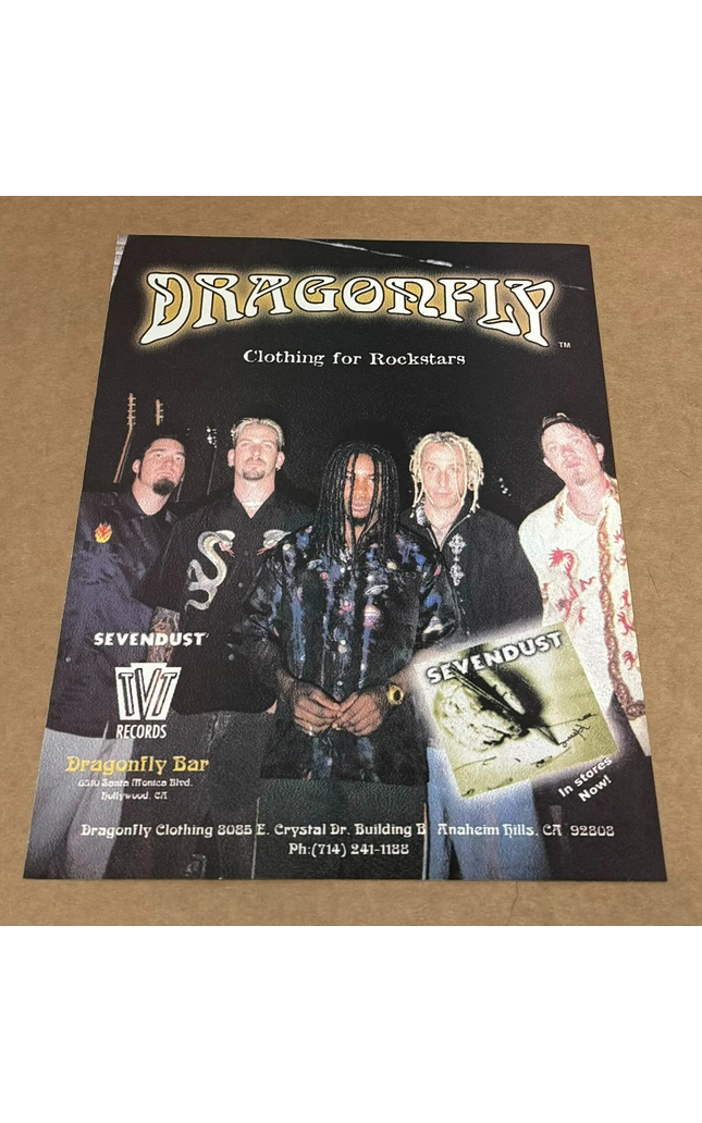 SEVENDUST - DRAGONFLY CLOTHING - 1999 - Music Print Ad