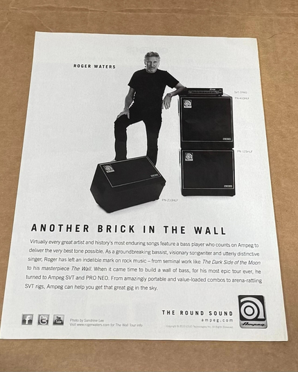 AMPEG AMPS - ROGER WATERS of PINK FLOYD - 2010 Print Advertisement