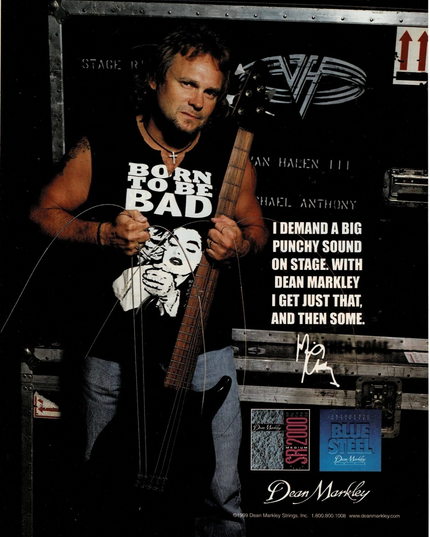 Michael Anthony of Van Halen - Dean Markley - 1999 Print Advertisement