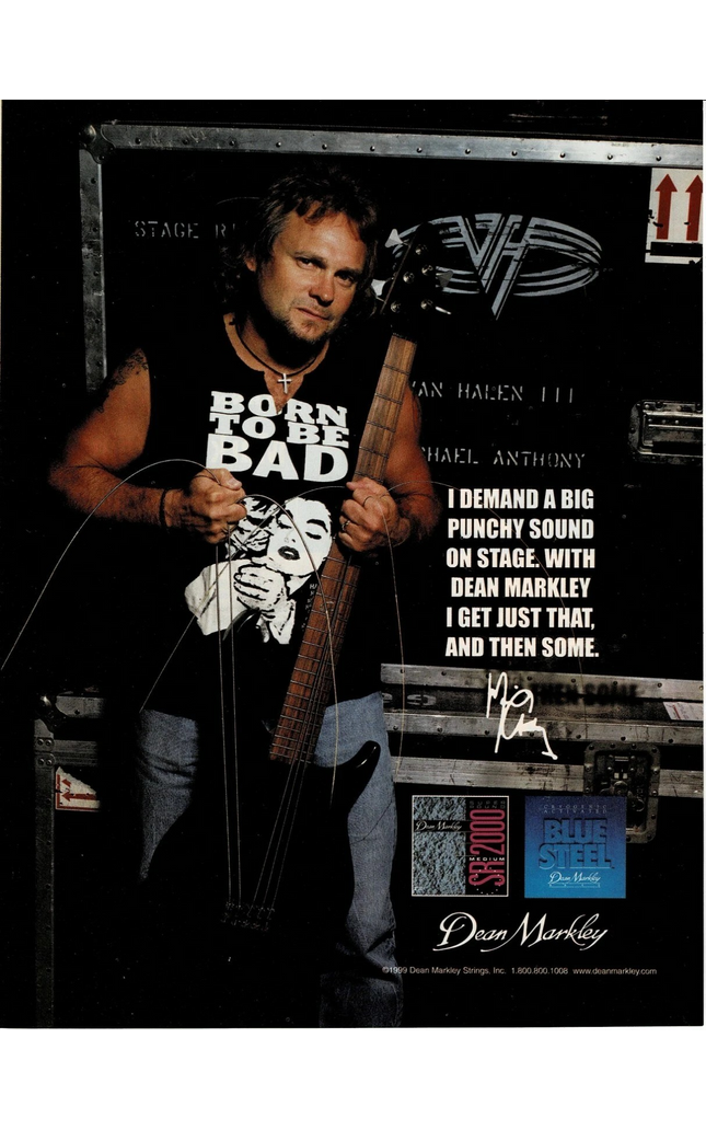 Michael Anthony of Van Halen - Dean Markley - 1999 Print Advertisement