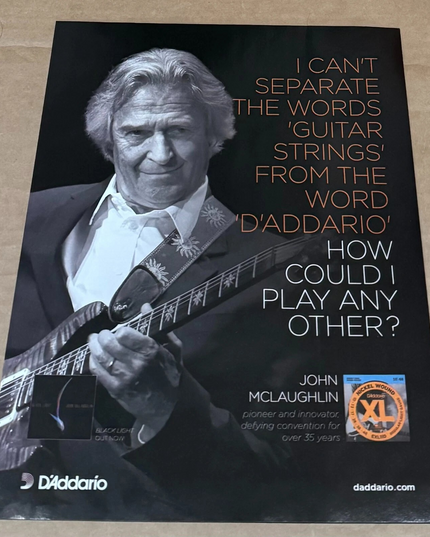 JOHN MCLAUGHLIN - D'Addario Strings - 2016 Print Advertisement