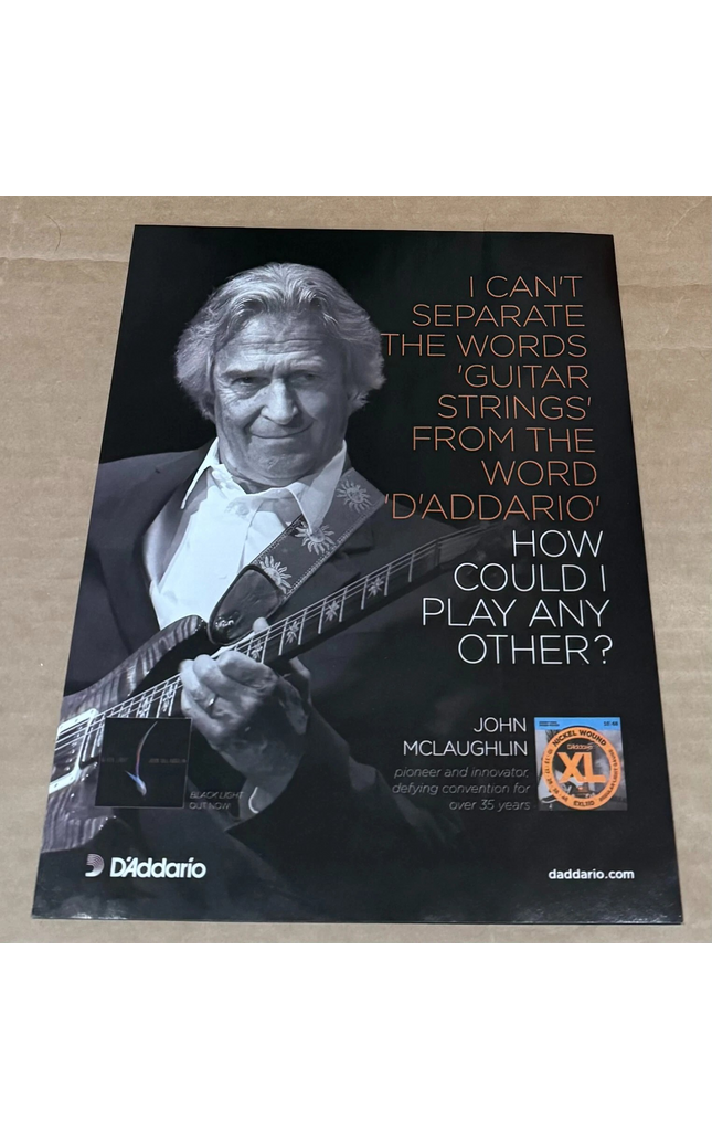 JOHN MCLAUGHLIN - D'Addario Strings - 2016 Print Advertisement