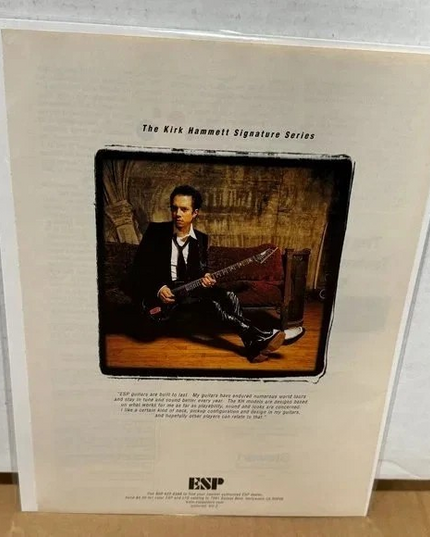 KIRK HAMMETT of METALLICA - ESP GUITARS - 1996 Color Print Ad