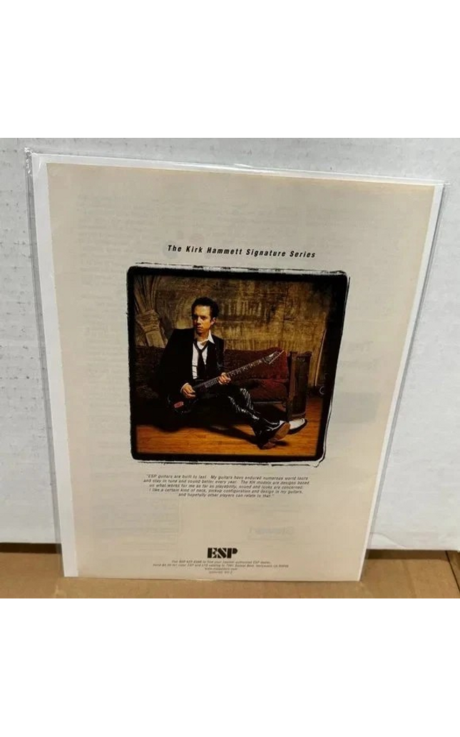 KIRK HAMMETT of METALLICA - ESP GUITARS - 1996 Color Print Ad