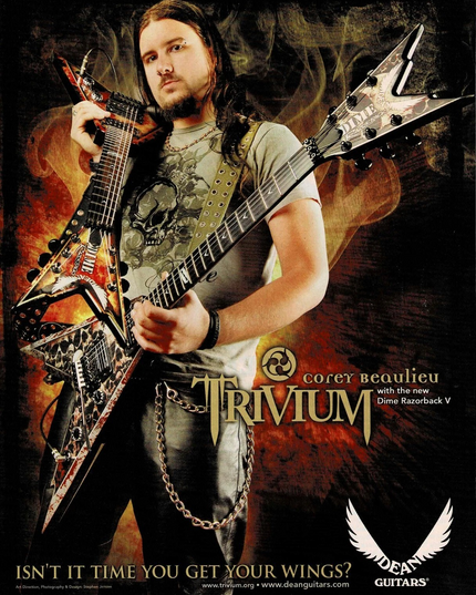 COREY BEAULIEU of TRIVIUM - DEAN GUITARS - 2007 Print Ad
