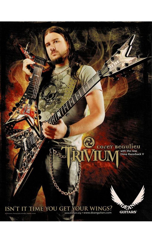 COREY BEAULIEU of TRIVIUM - DEAN GUITARS - 2007 Print Ad
