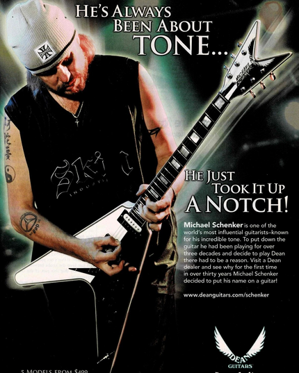 Michael Schenker of Scorpions - DEAN GUITARS - 2005 Print Advertisement #2