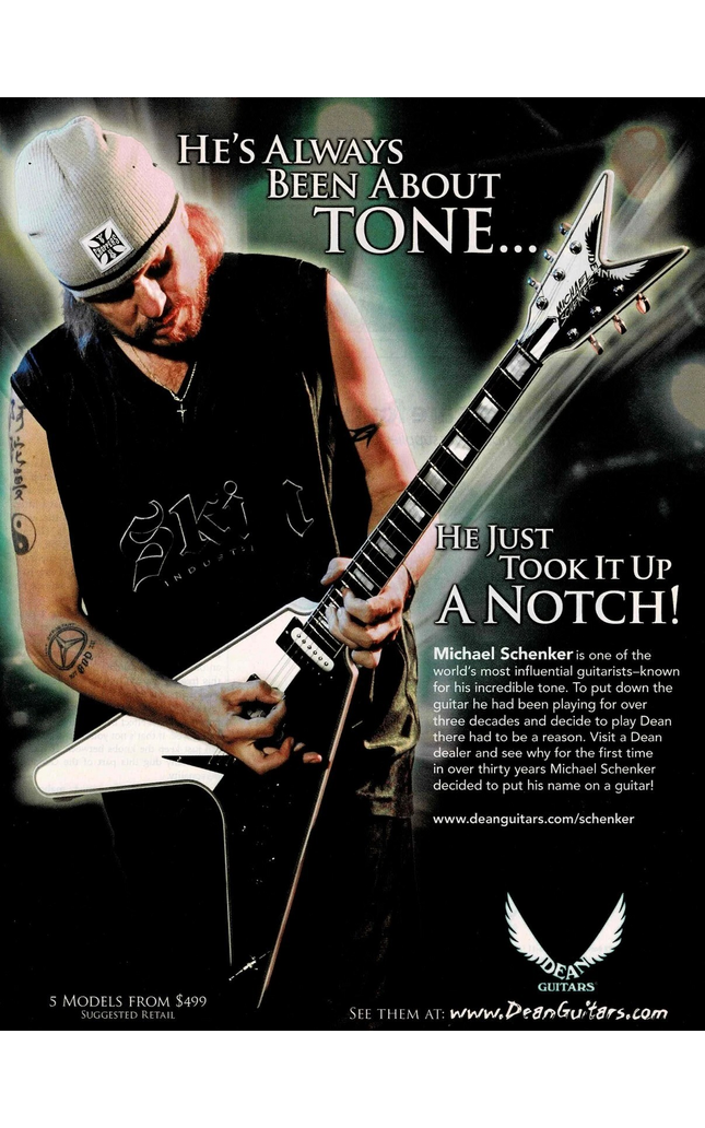 Michael Schenker of Scorpions - DEAN GUITARS - 2005 Print Advertisement #2