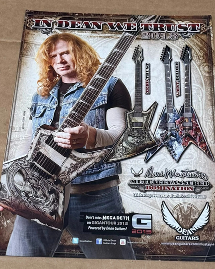DAVE MUSTAINE of MEGADETH - DEAN GUITARS - 2013 Print Ad