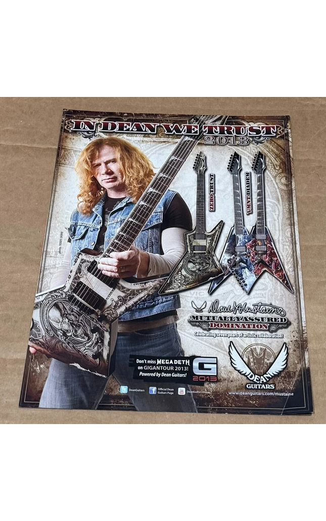DAVE MUSTAINE of MEGADETH - DEAN GUITARS - 2013 Print Ad