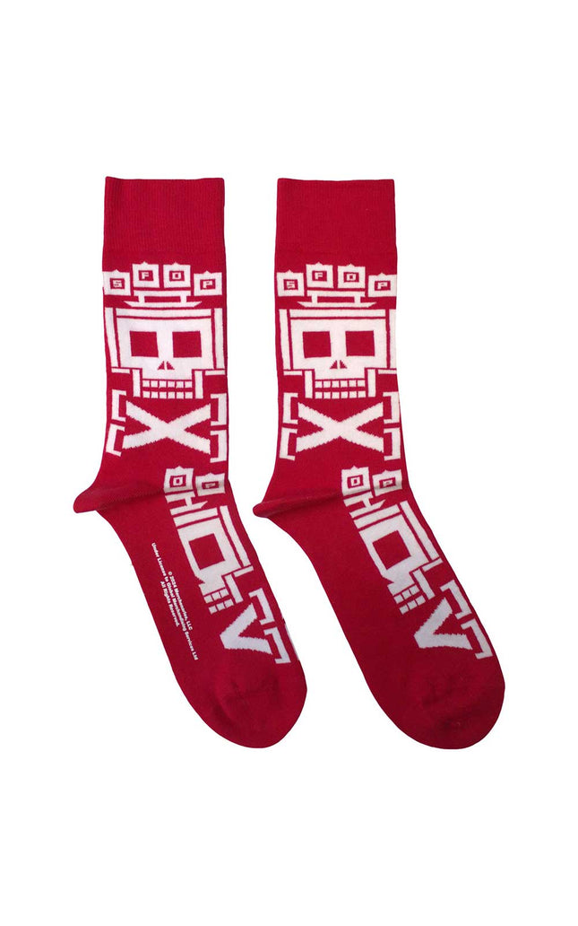 Five Finger Death Punch Pixeled Skull Repeat [Socks]