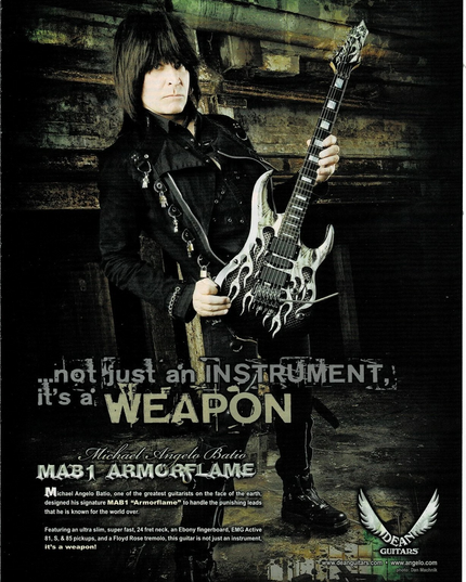 DEAN GUITARS - MICHAEL ANGELO BATIO - 2008 Print Ad