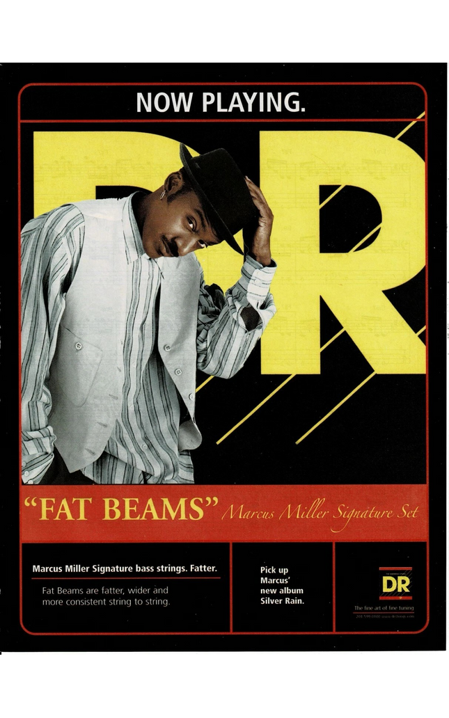 DR Strings - Fat Beams - MARCUS MILLER - 2005 Print Advertisement