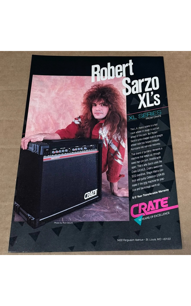 ROBERT SARZO - CRATE AMPS - 1989 Print Advertisement
