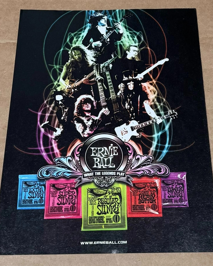 Ernie Ball - CLAPTON / ANGUS YOUNG / SLASH / PAGE / HAMMETT - 2009 Print Ad