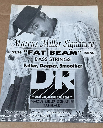 MARCUS MILLER - DR Strings - 2001 Print Advertisement