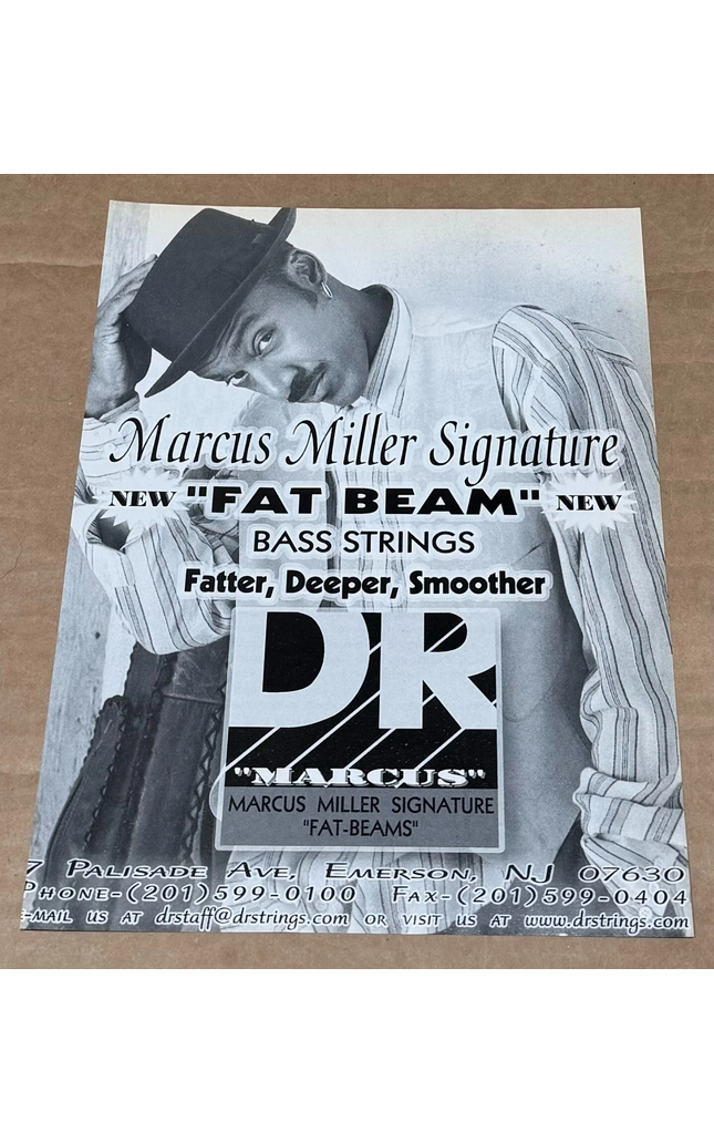 MARCUS MILLER - DR Strings - 2001 Print Advertisement