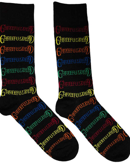 Grateful Dead Coloured Logos Pattern [Socks]