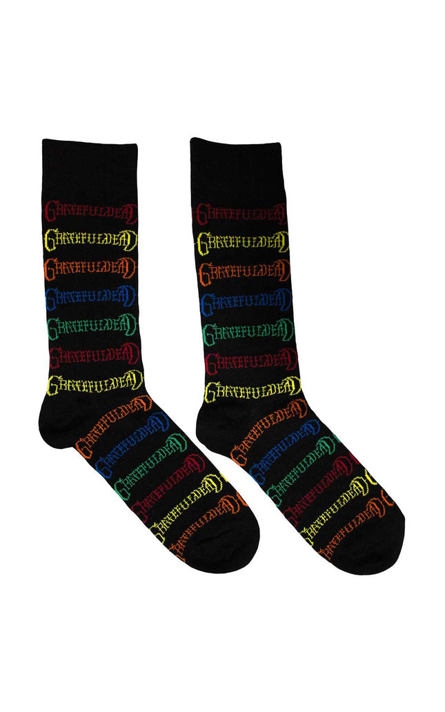 Grateful Dead Coloured Logos Pattern [Socks]