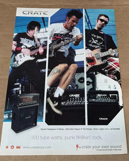 BALZAC / THE DICKIES / D.I. - CRATE AMPS - 2004 Print Ad