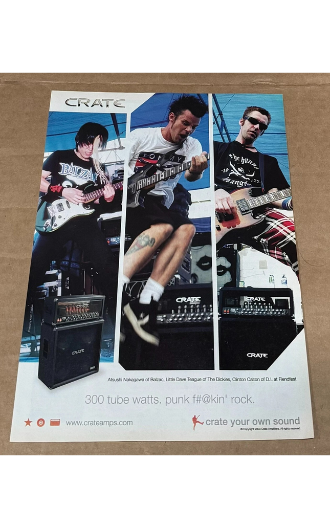 BALZAC / THE DICKIES / D.I. - CRATE AMPS - 2004 Print Ad