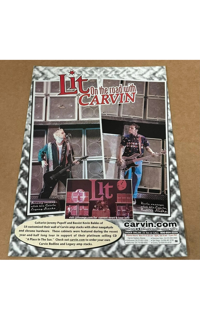CARVIN AMPS - JEREMY POPOFF & KEVIN BALDES OF LIT - 2001 Print Ad