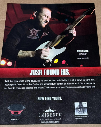 Josh Smith of Brooks and Dunn - Eminence Speakers - 2009 Print Ad