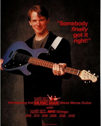 Ernie Ball / MUSIC MAN - STEVE MORSE - 1988 Print Advertisement