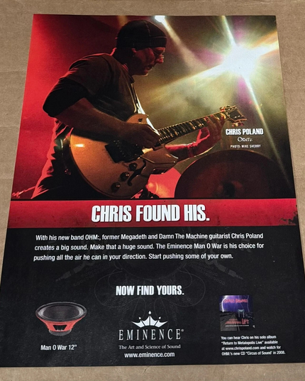 Eminence Speakers - CHRIS POLAND of OHM - 2008 Print Ad