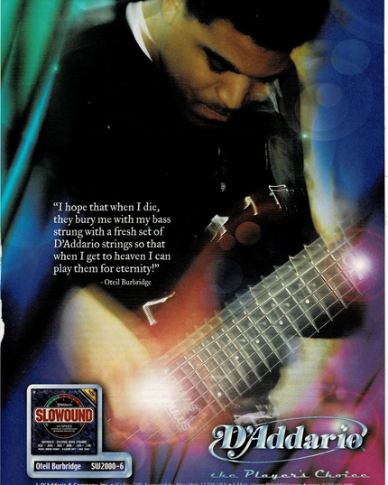 D'Addario Strings - OTEIL BURBRIDGE - 2000 Print Advertisement