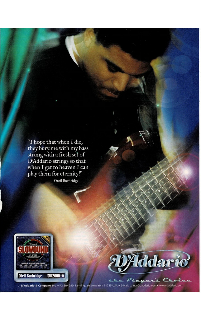D'Addario Strings - OTEIL BURBRIDGE - 2000 Print Advertisement
