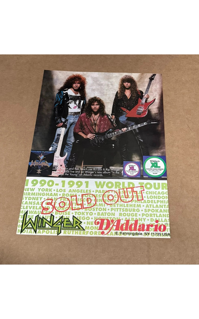 D'Addario Strings - Kip Winger / Reb Beach / Paul Taylor - 1991 Print Ad