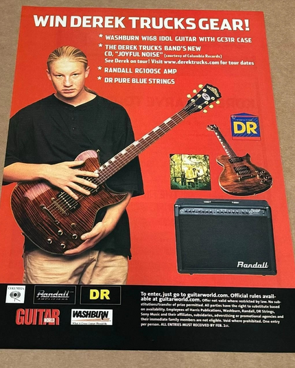 DR Strings / Randall / Washburn - DEREK TRUCKS - 2003 Print Promo Ad