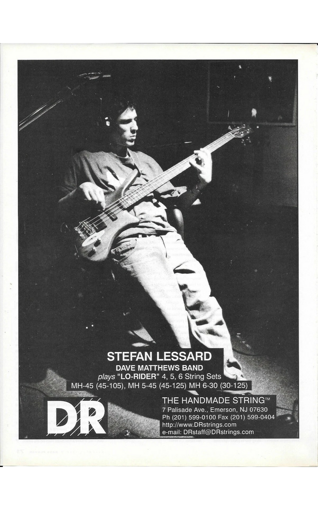 DR Strings - STEFAN LESSARD of DAVE MATTHEWS BAND - 1998 Print Advertisement