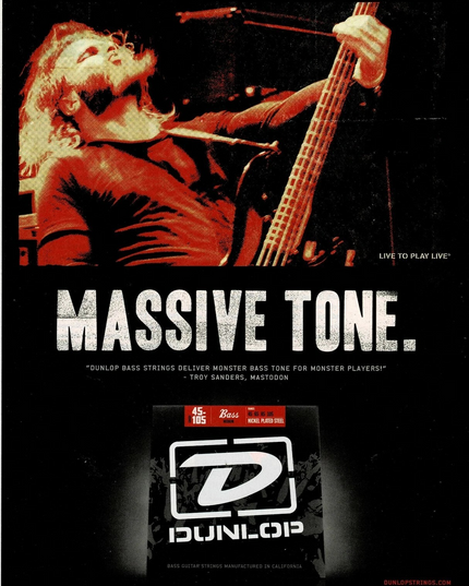 TROY SANDERS of MASTODON - Dunlop - 2009 Print Advertisement
