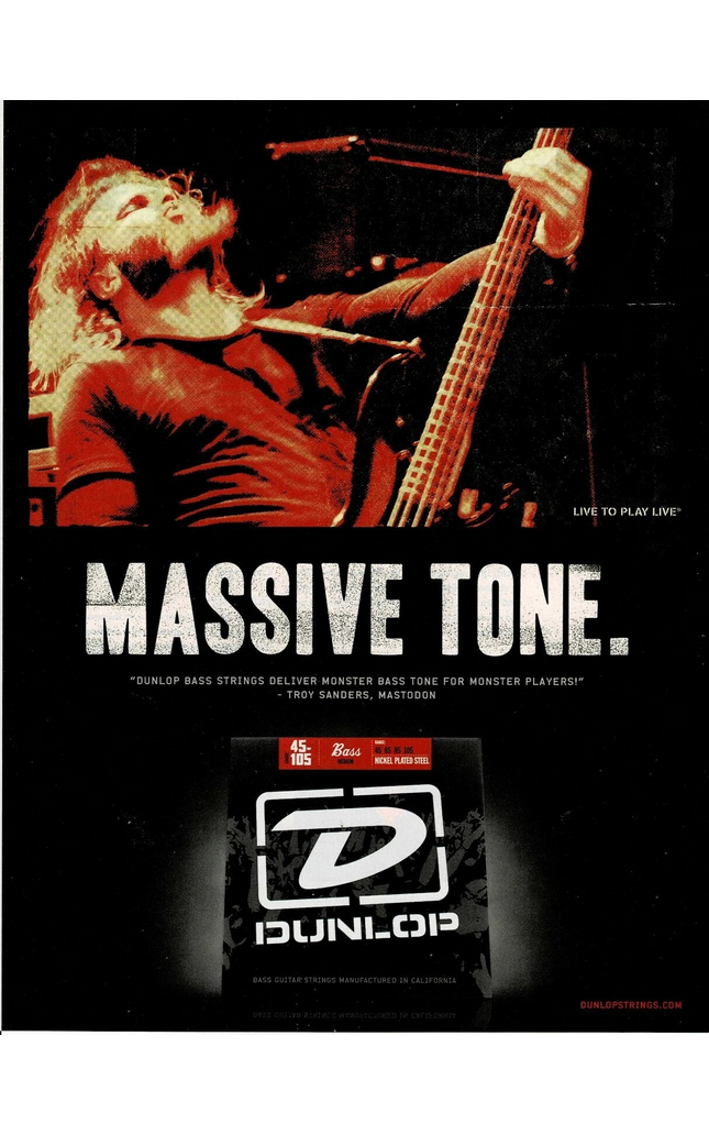 TROY SANDERS of MASTODON - Dunlop - 2009 Print Advertisement