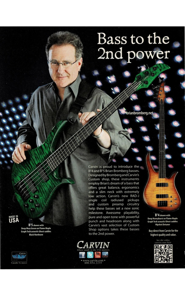 CARVIN GUITARS - BRIAN BROMBERG - 2011 Print Advertisement