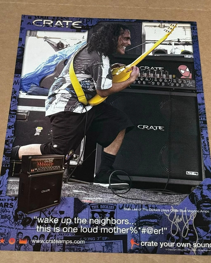 STAN LEE of THE DICKIES - CRATE VOODOO AMPS - 2004 Print Advertisement