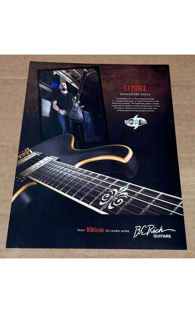 B.C. RICH GUITARS - C.J. PIERCE of DROWNING POOL - 2011 Print Advertisement
