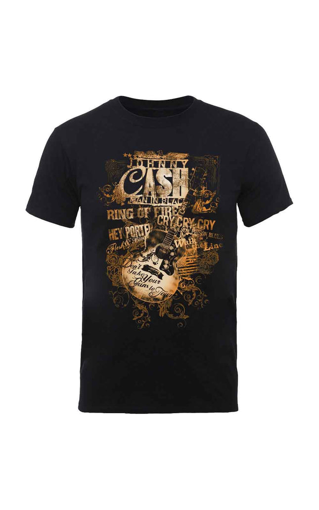 Johnny Cash Guitar Song Titles [T-Shirt]