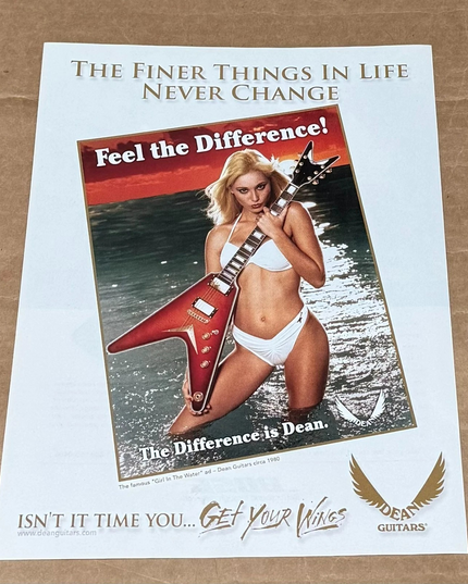 DEAN GUITARS - FEEL THE DIFFERENCE - Girl in the Water - 2007 Print Ad