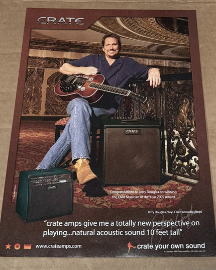 JERRY DOUGLAS - CRATE AMPS - 2005 Print Advertisement