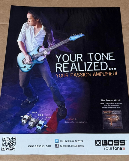 BOSS PEDALS - HERMAN LI of DRAGONFORCE - Print Advertisement