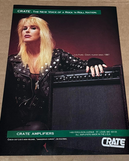 CRATE AMPS - LITA FORD - 1993 Print Advertisement