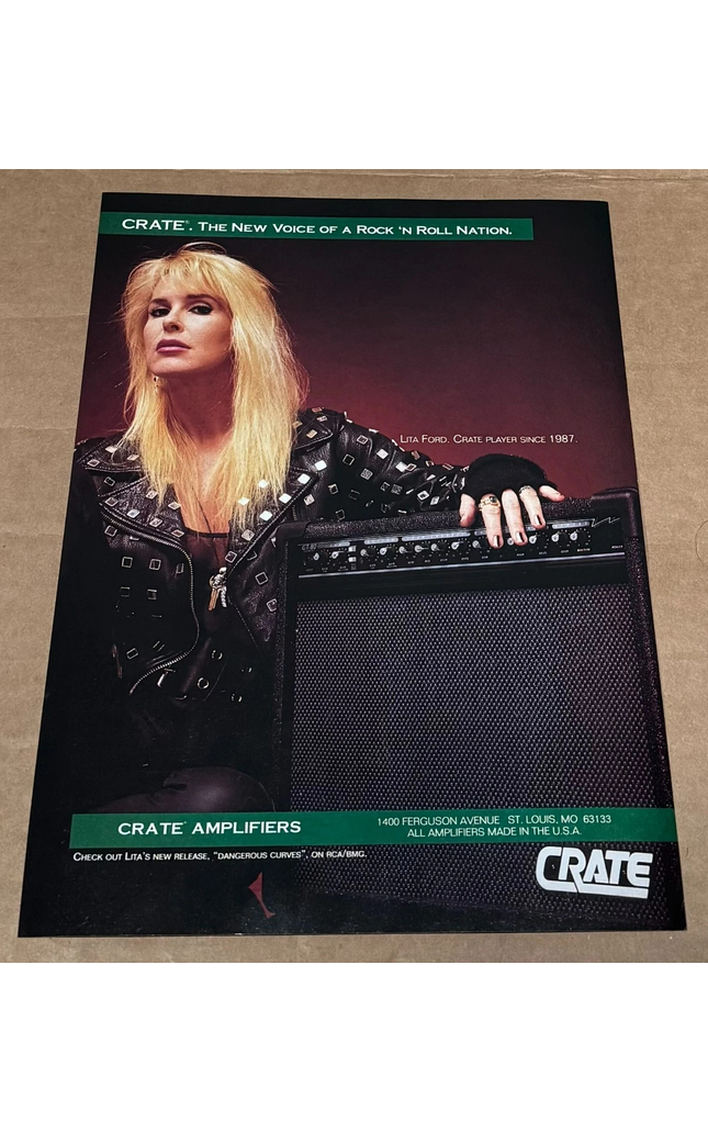CRATE AMPS - LITA FORD - 1993 Print Advertisement