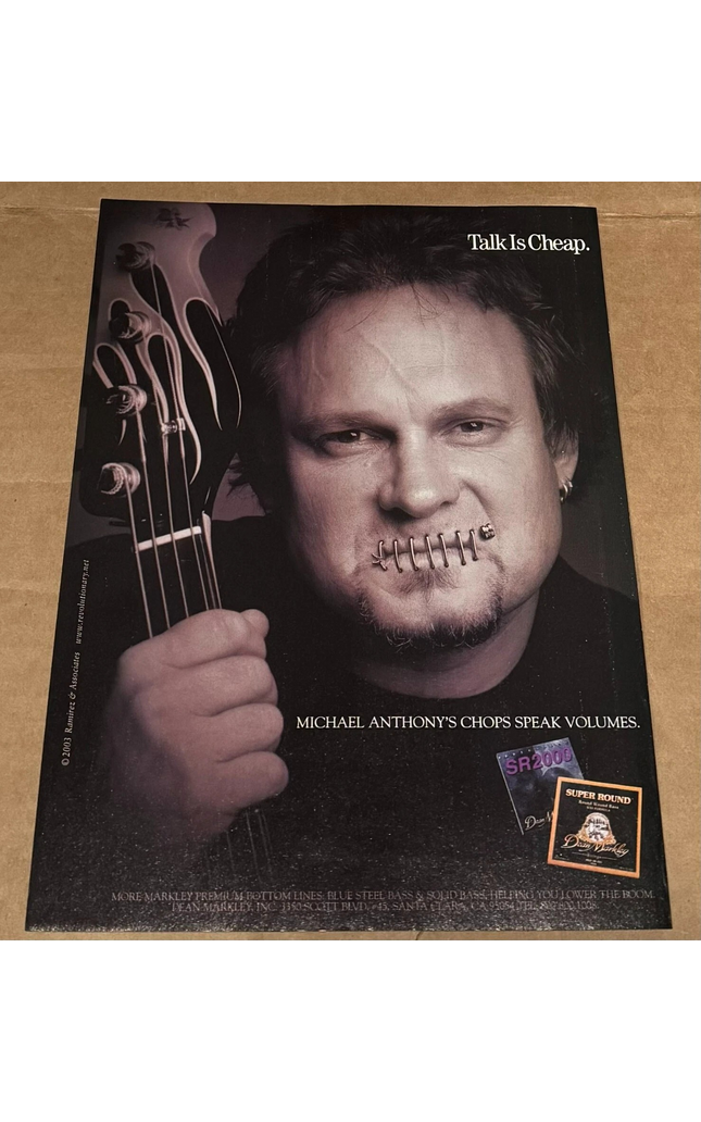 Michael Anthony of Van Halen - Dean Markley - 2003 Print Advertisement