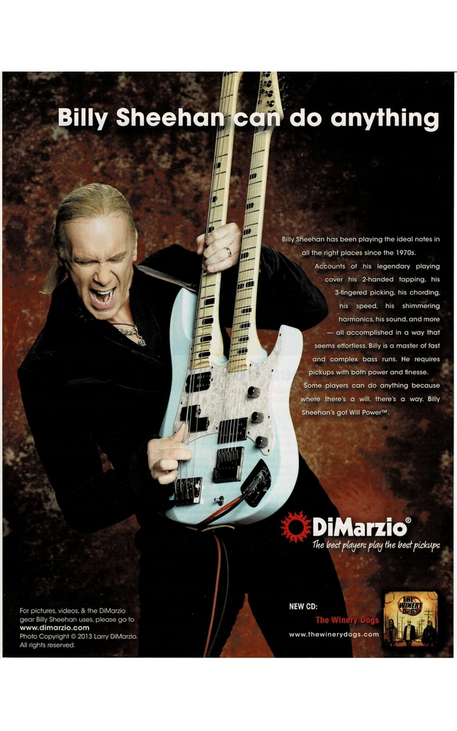 DiMarzio Pickups - BILLY SHEEHAN - 2014 Print Advertisement