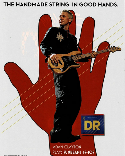 ADAM CLAYTON of U2 - DR Strings - Print Advertisement