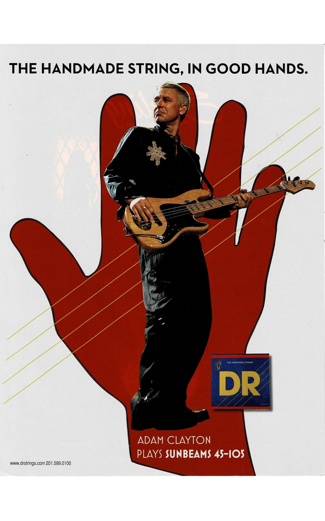 ADAM CLAYTON of U2 - DR Strings - Print Advertisement