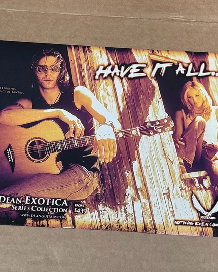 HUGO FERREIRA of TANTRIC - DEAN GUITARS - 2003 Print Ad
